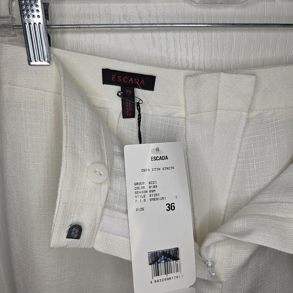 Escada Cream Textured Trousers
